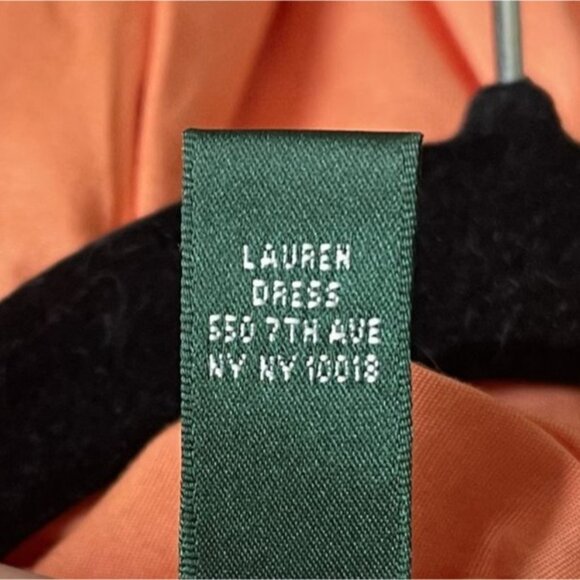 Lauren Ralph Lauren Cocktail Sleeveless Cotton Dress 8 Ruffle Sheath Mini V-Neck - Picture 9 of 10